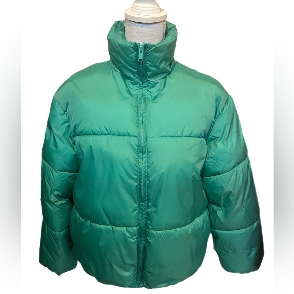A New Day Women's Size Small Non Hooded Puffer Jacket - Green